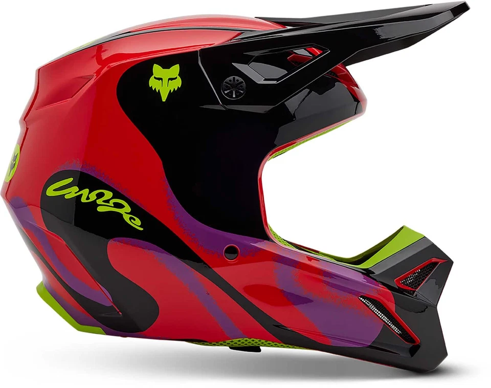 Capacete Fox Racing V1 Emotion - Motocross Bicicleta Suja Offroad Adulto - Imagem 2 de 3