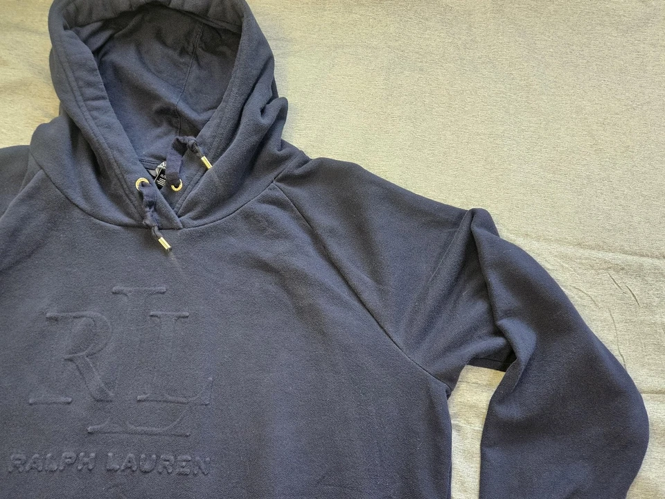 Lauren Ralph Lauren Hoodie Womens XL Navy Pullover Embossed RL Logo Sweatshirt - Image 2 of 4