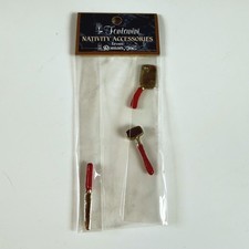 Fontanini Nativity Accessories Butcher Shop Tools Cleaver Mallet Knife 1995 Nos Fontanini Nativity Accessories Butcher Shop Tools Cleaver Mallet Knife 1995 Nos