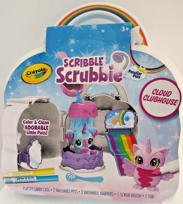 Crayola Scribble Scrubbie Peculiar Pets Cloud Clubhouse Playset Washable NEW