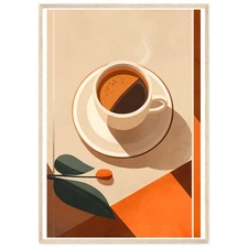 Terracotta Morning Vibe Coffee Wall Art Printable Wall Art