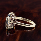 ESTATE SOLID 10K YELLOW GOLD BLUE SPINEL NATURAL DIAMOND HEART RING SIZE 4 #8075 — photo 3