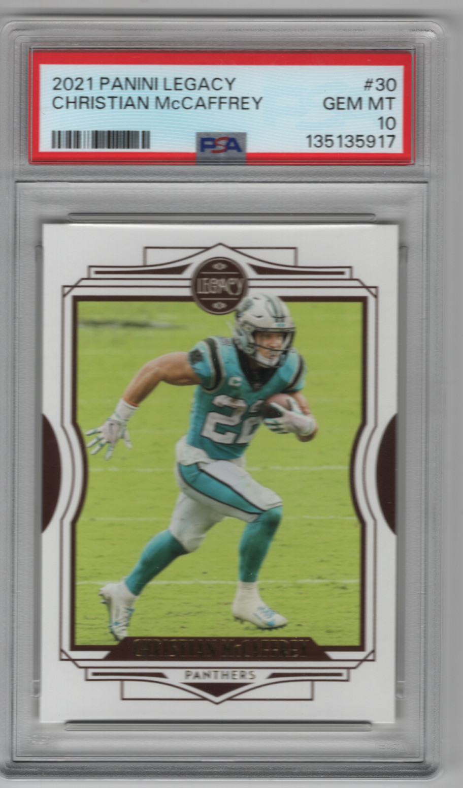 2021 Panini Legacy Christian McCaffrey #30 PSA 10