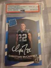 2017 Donruss #318 Christian McCaffrey Rated Rookie Autographed Card Certified. rookie card picture