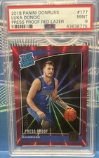 2018 Panini Donruss Rated Rookie Luka Doncic #177 Press Proof Red Laser /99 PSA9