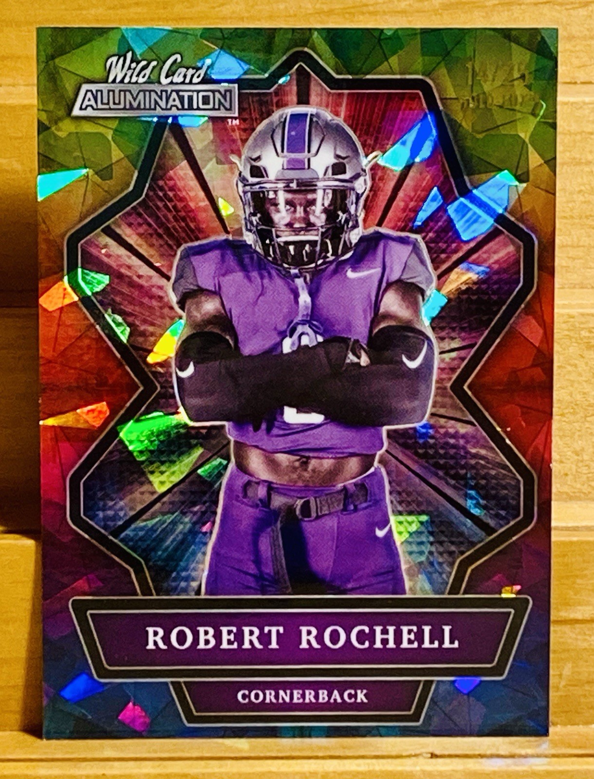 2021 Wild Card Alumination Robert Rochell Holo Cracked Ice #ABC-60 Arkansas /25