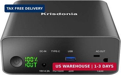Krisdonia 130W Portable Power Bank, 148WH/40000mAh Portable Laptop Charger Batte
