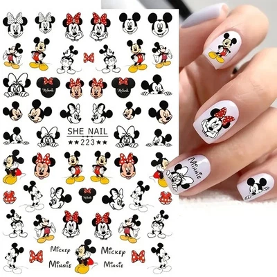 Nail Art Stickers Disney Mickey Mouse Minnie Cartoon 5D Decals Cute Design