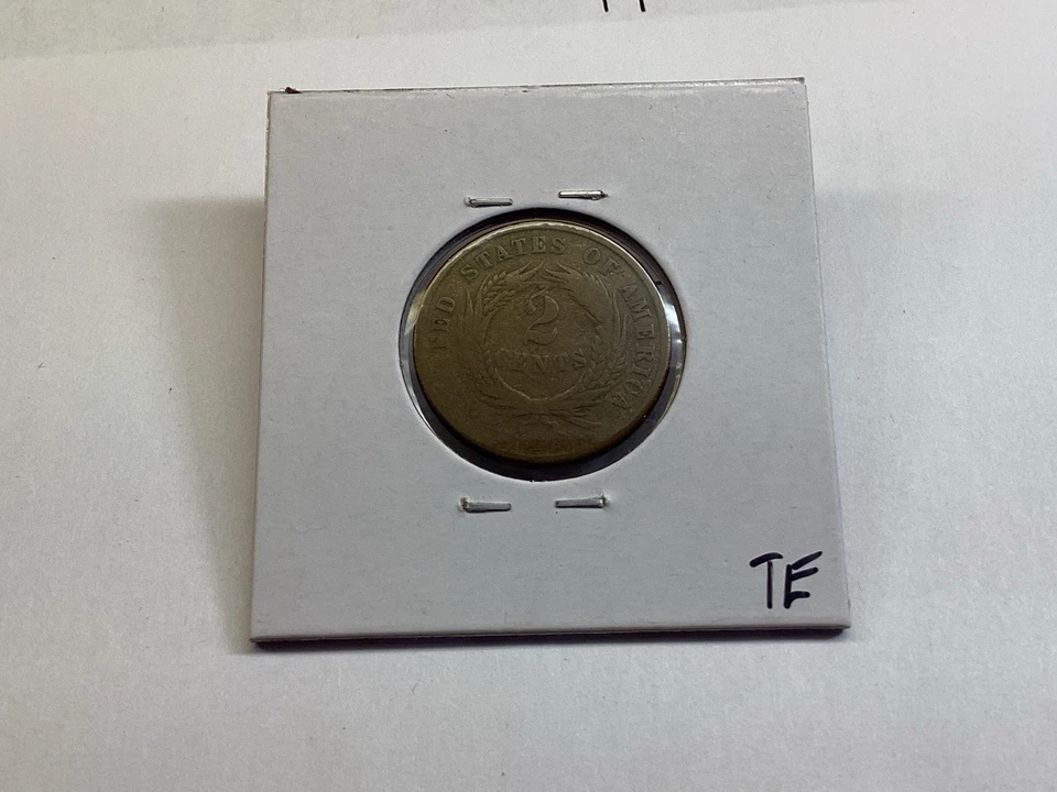 1866 Two Cent Piece in Very Fine Condition US Copper Coin 022624 56te - Image 2 of 4