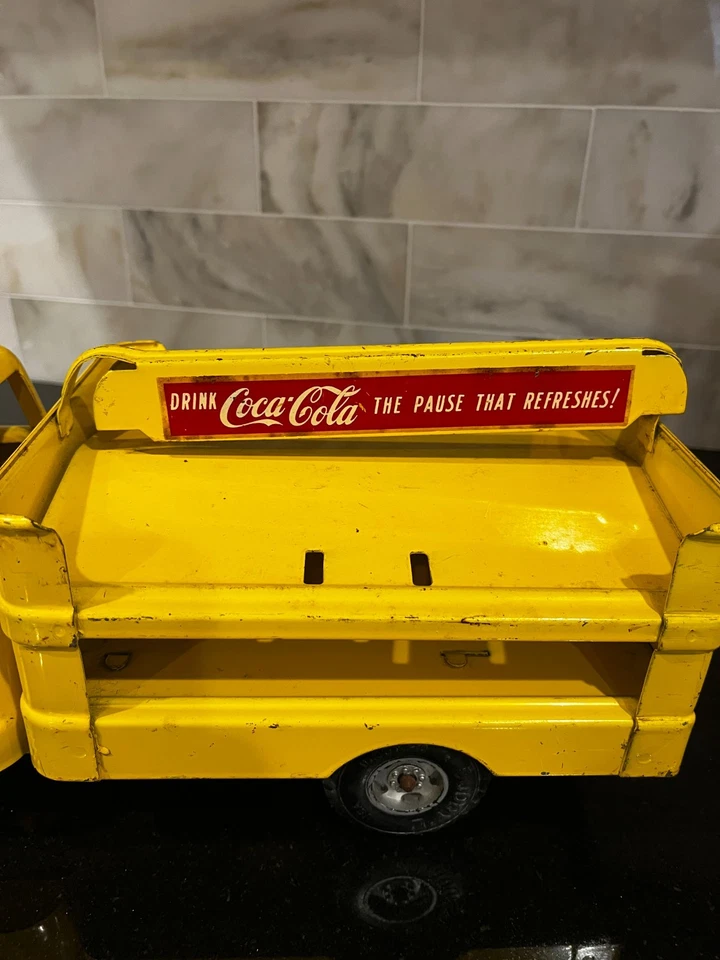 Camión de reparto Buddy L GMC 550 Coca Cola vintage de acero prensado Moline de 15" Foto 4 de 4