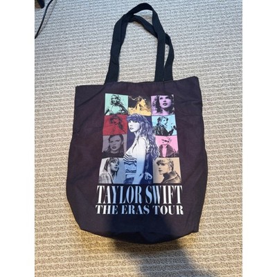Taylor Swift The Eras Tour Black Canvas Tote Bag Official Merchandise Concert