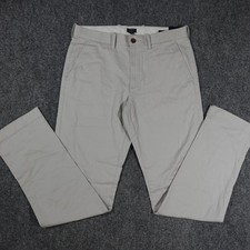 J Crew Pants Men 32x34 Khaki Flex Straight Fit Chino Stretch Cotton NWT 1147