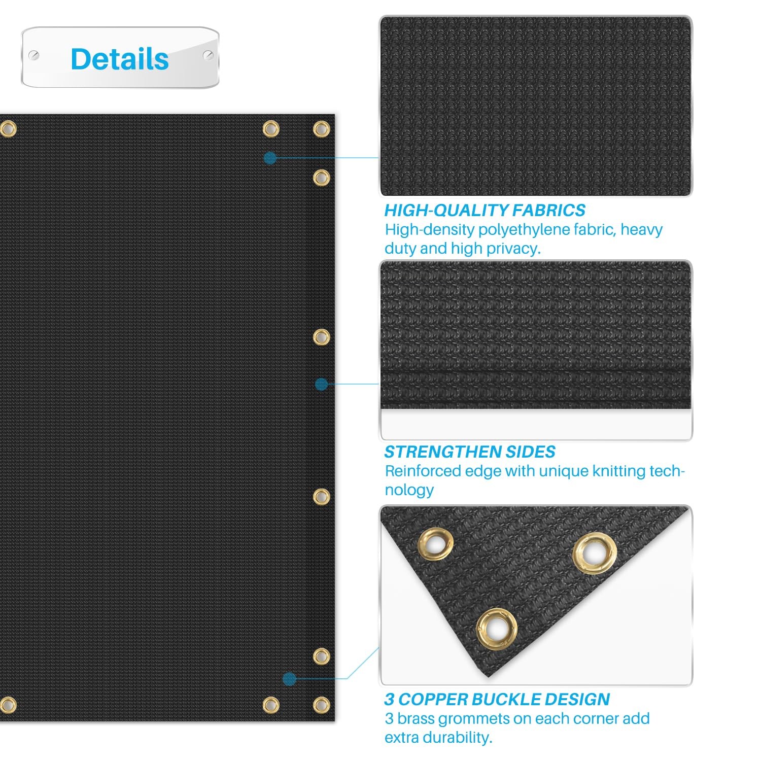 Patio 3'x15' Balcony Privacy Screen Apartment Railing Cover Fence Panel UV Block