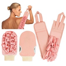 Deep Exfoliating Glove for Shower Double-Sided Mitt, with Extra Long Exfoliat...