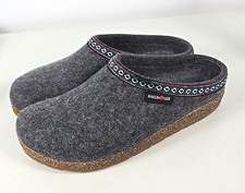 Haflinger Mens GRIZZLY Gray Wool Clogs Slippers Sz 43 /US 10