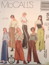 McCall's Sewing Pattern #9578 Misses' PULL-ON  PANTS & SKIRT size 16-18 CUT