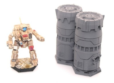 BattleTech Hexed Small Storage Tank Building  3D Printed