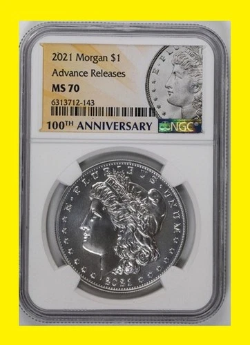 2021 P Morgan Silver Dollar NGC MS-70 Advance Release