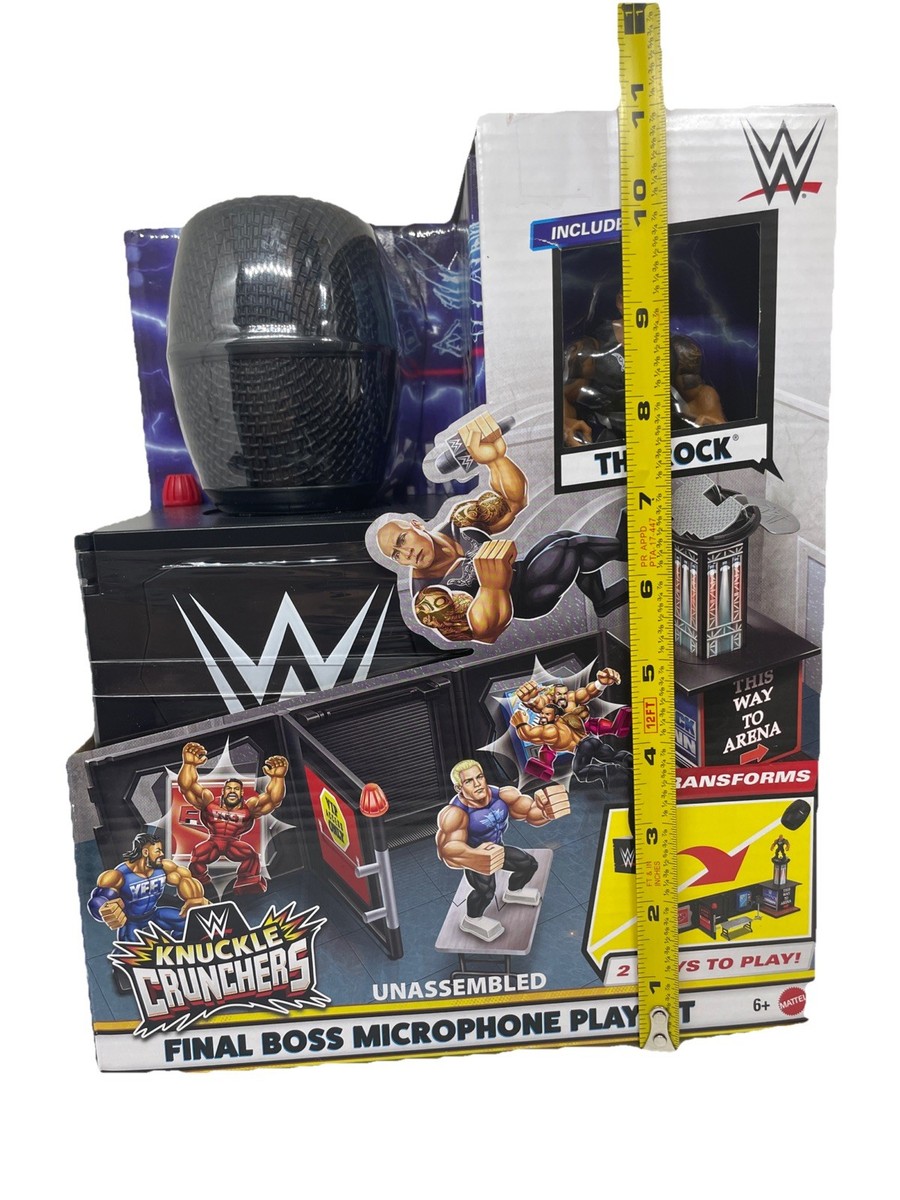 WWE Knuckle Crunchers The Rock Final Boss Microphone Playset FREE