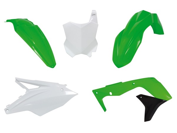 Rtech Plastikkit Passt An Kawasaki KX 250F 17-20 GrüN/Schwarz/Weiß-image