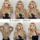 Light blonde Synthetic Hair Cosplay Wig With Bangs Long Wavy Halloween — photo 4