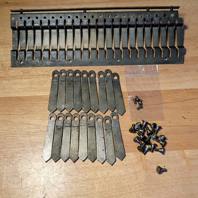 Antique NCR 722 Key Lever Actuator Tab Set w/ Guide Plate Screws 1920s Complete