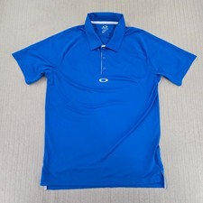 Oakley Polo Shirt Mens Large Blue Regular Golf Performance Hydraulix Lightweight