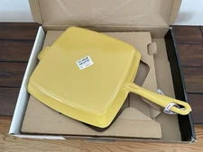 STAUB American Square Grill Pan 12” Citron Enameled Cast Iron Skillet FRANCE