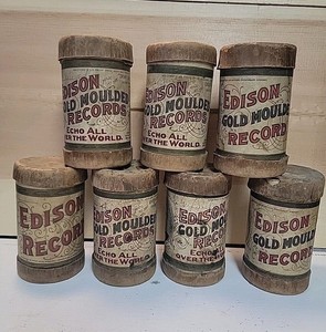 7 Edison Gold Mould Cylinder Records - Untested