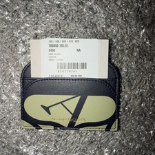Alexander McQueen Card Holder Leather Sage/ Navy NWT