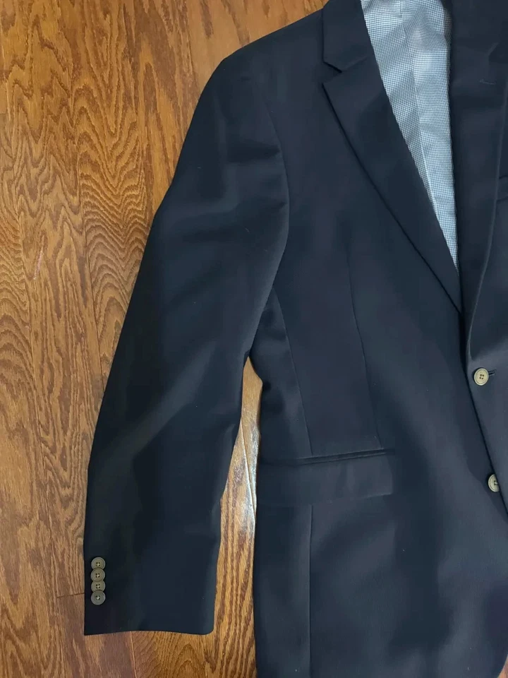 Tommy Hilfiger Hombre Azul Marino Lana Dos Botones Blazer Abrigo Chaqueta 38 Foto 3 de 4