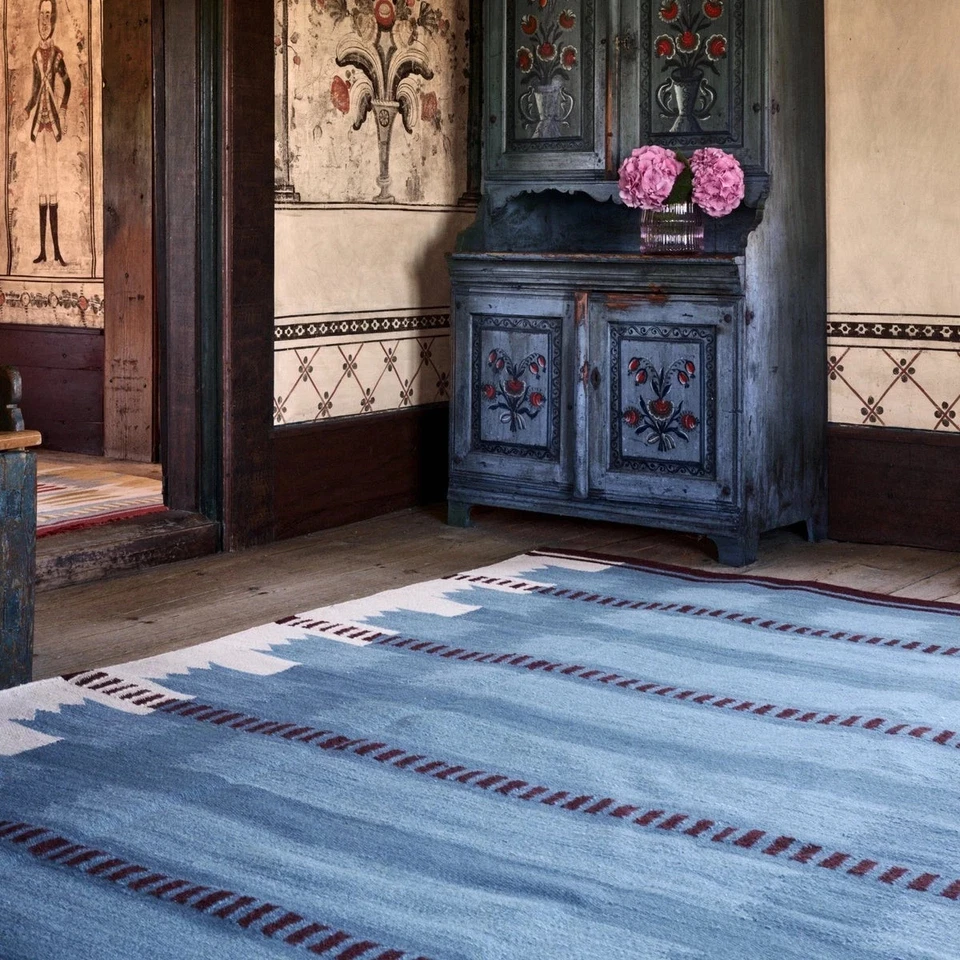 Alfombra IKEA STOCKHOLM 2025 Tejido Plano Alfombra Kilim Sueca Escandinava De Colección 5x8 Pies Foto 4 de 4