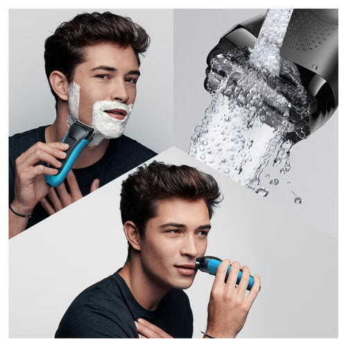 Braun Series 3 Clean & Close - Model 310s Wet & Dry Electric Shaver - Black&Blue - Picture 3 of 5