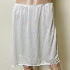 Vassarette Vintage White Nylon 80s Lingerie Slip Skirt