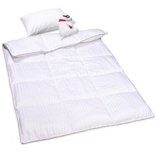 White Stripe 39x47 Inch Toddler Down Alternative Comforter Baby Blanket