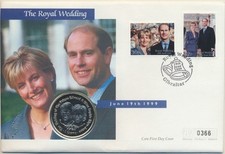 Gibraltar: 1999 Royal Wedding Prince Edward & Sophie One Crown PNC