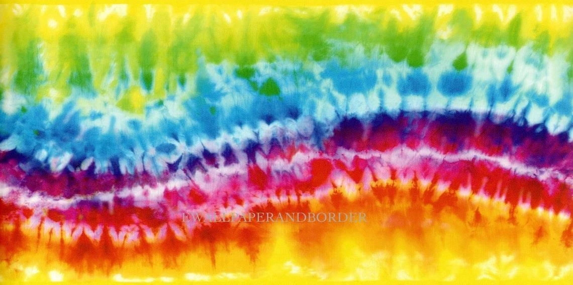 Tie Dye Wallpaper Border Rainbow Vibrant Radiating Kids Teens Room Wall  Decor