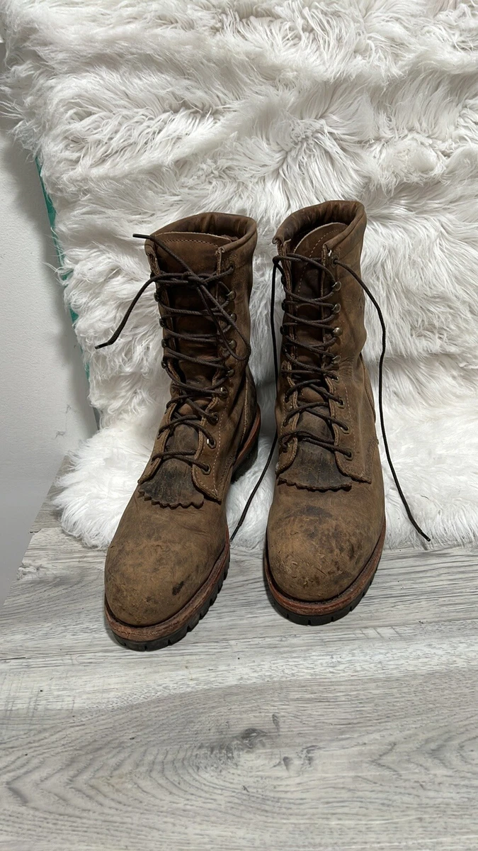 Chippewa lace to shop toe logger boots