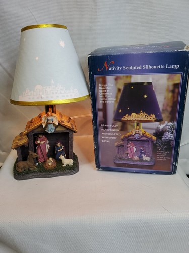 Vintage Krippe geformte Silhouettenlampe mit Schirm J.S.N.Y Weihnachtslampe Licht