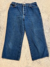 Vintage Calvin Klein Jeans Womens 14 Cropped Medium Wash Blue Denim Made In USA