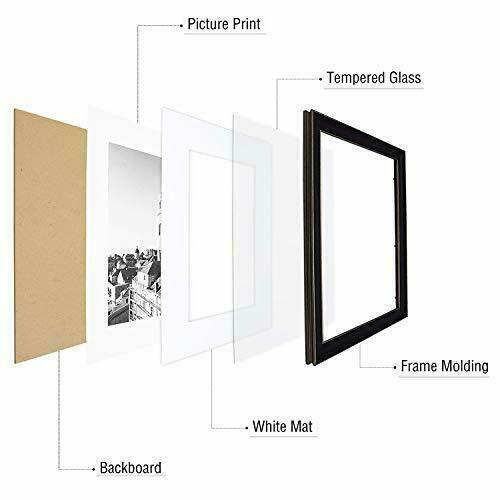 12x16 Silver Trim Black Frame - White Mat for 8x12 Pictures - Vintage Antique - Picture 6 of 7