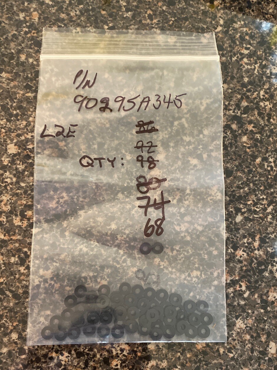 Bag of 68 McMasterCarr 4 .115” ID .25” OD Nylon Flat Washer P/N