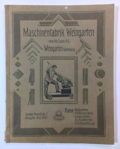 83081 Lb5 Catalogo Macchinari d'epoca - Maschinenfabrik Weingarten - 1919 - Afbeelding 1 van 7
