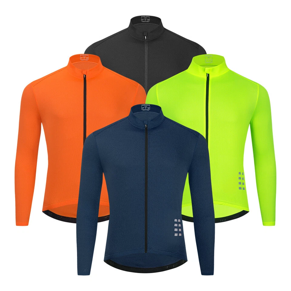WOSAWE Mens Cycling Jersey Long Sleeve Road Bike Shirt Running Sport Tops Spring - Image 2 of 4