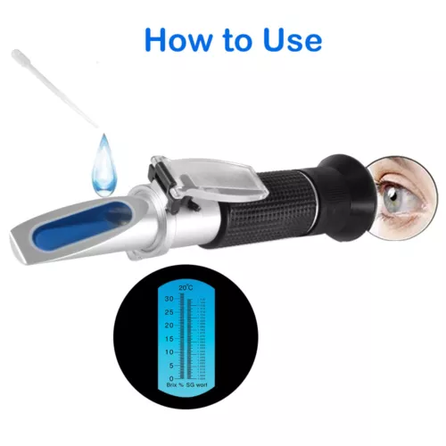 Handrefraktometer Refraktometer Honig Imker Wasser Zuckergehalt Brix: 0-32 %, DE - Bild 3 von 12