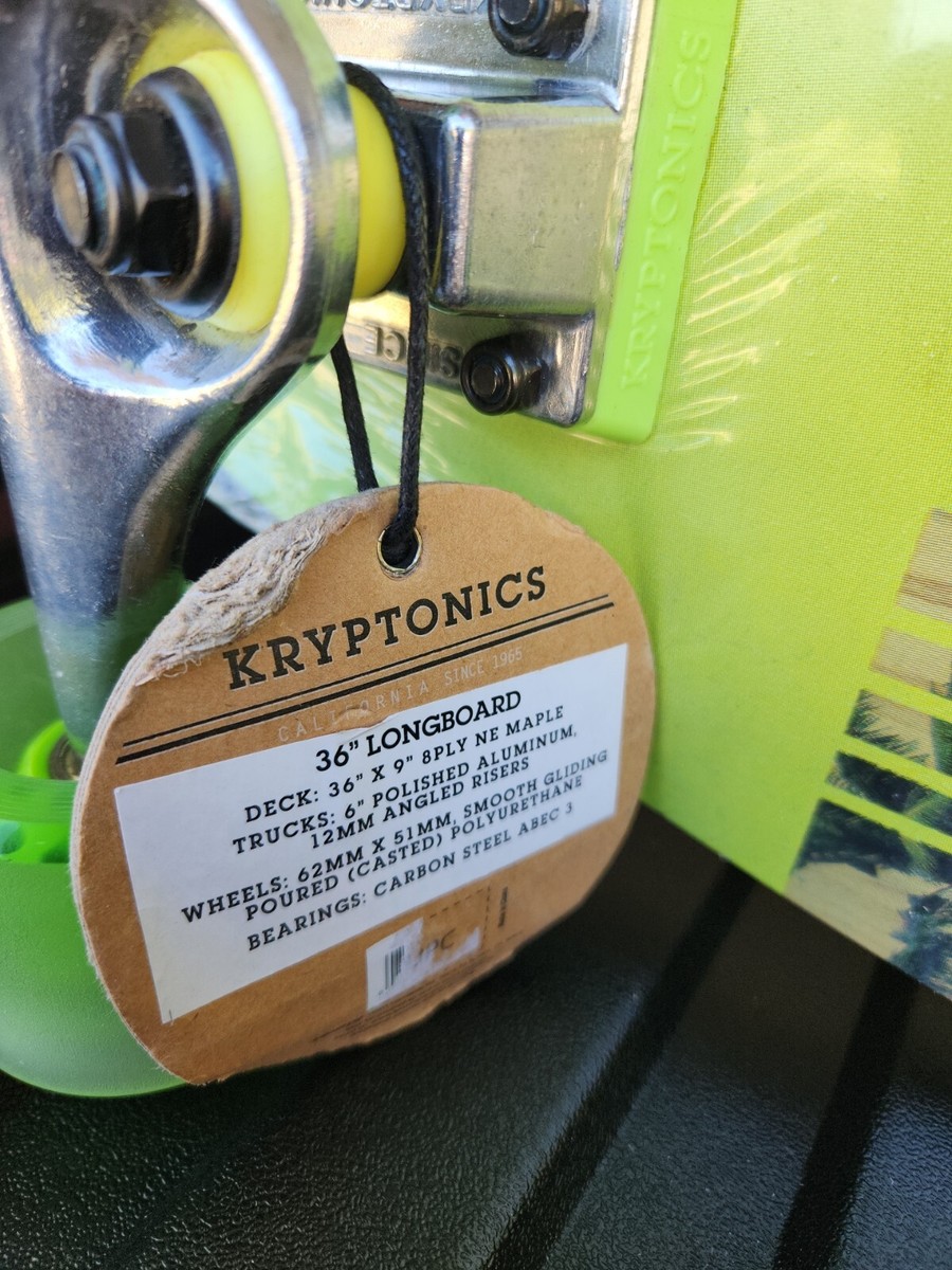 Kryptonics Skateboard Longboard 36in. x 9in. Sunset Palm Trees
