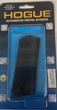 Hogue 1911 Government Model Checkered Grip Panels-Black Rubber-45010