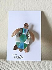 TURTLE Brooch Pin Made with Abalone Shell NEW