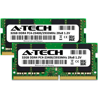 A-Tech 64GB 2x 32GB PC4-23400 Laptop SODIMM DDR4 2933 Non-ECC 288