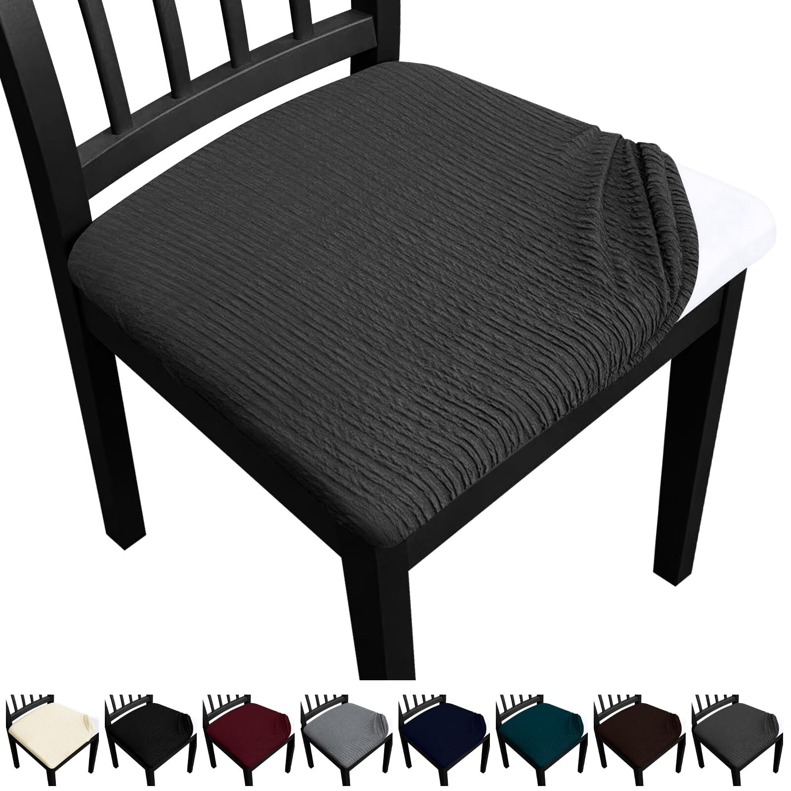 Washable Dining Chair Seat Covers Set of 4 6 8 Removable Kitchen Slipcovers